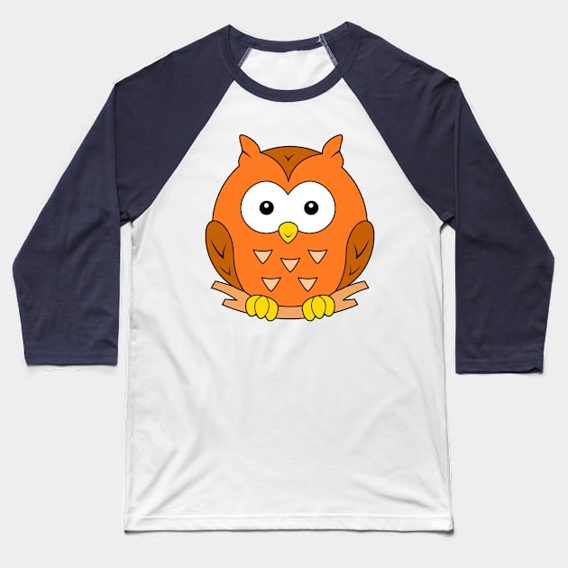 Big Eyed Baby Owl Baseball T-Shirt by samshirts